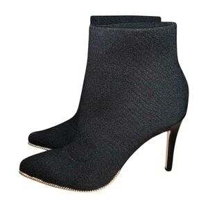 BCBGeneration Black Heeled Boots Sleek Sock-Like Design Size 8.5